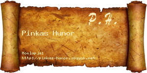 Pinkas Hunor névjegykártya